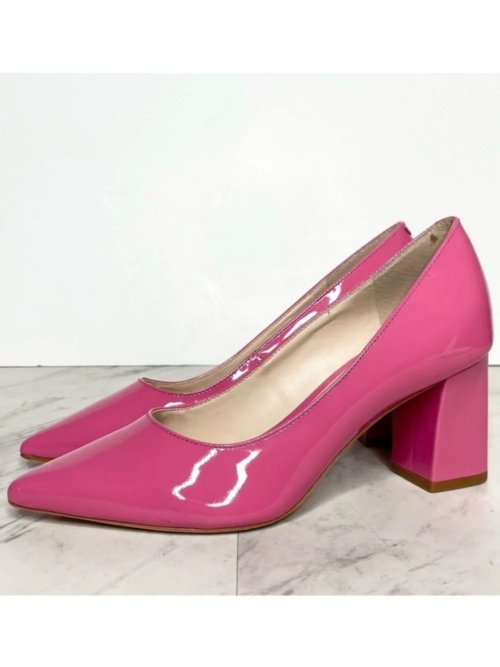 Marc Fisher Zala Pink Patent Leather Pointy Toe Pump 5 1/2 M
